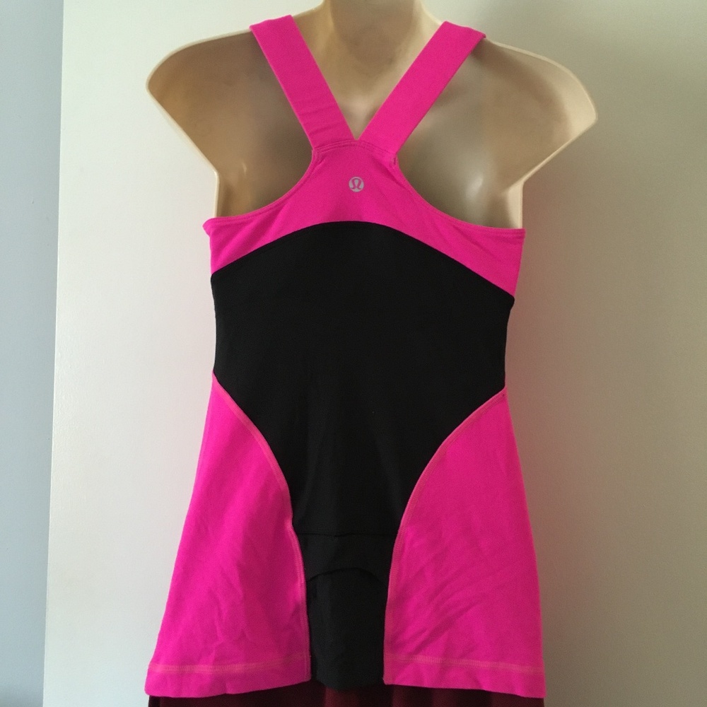 Lululemon Pink + Black Tank